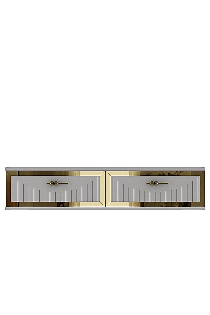 Dulap, Hanah Home, Tuna 120, 120x25.5x29.6 cm, Alb/Auriu — imaginea 4