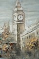Tablou decorativ London, Mauro Ferretti, 120x80 cm, canvas pictat manual, multicolor