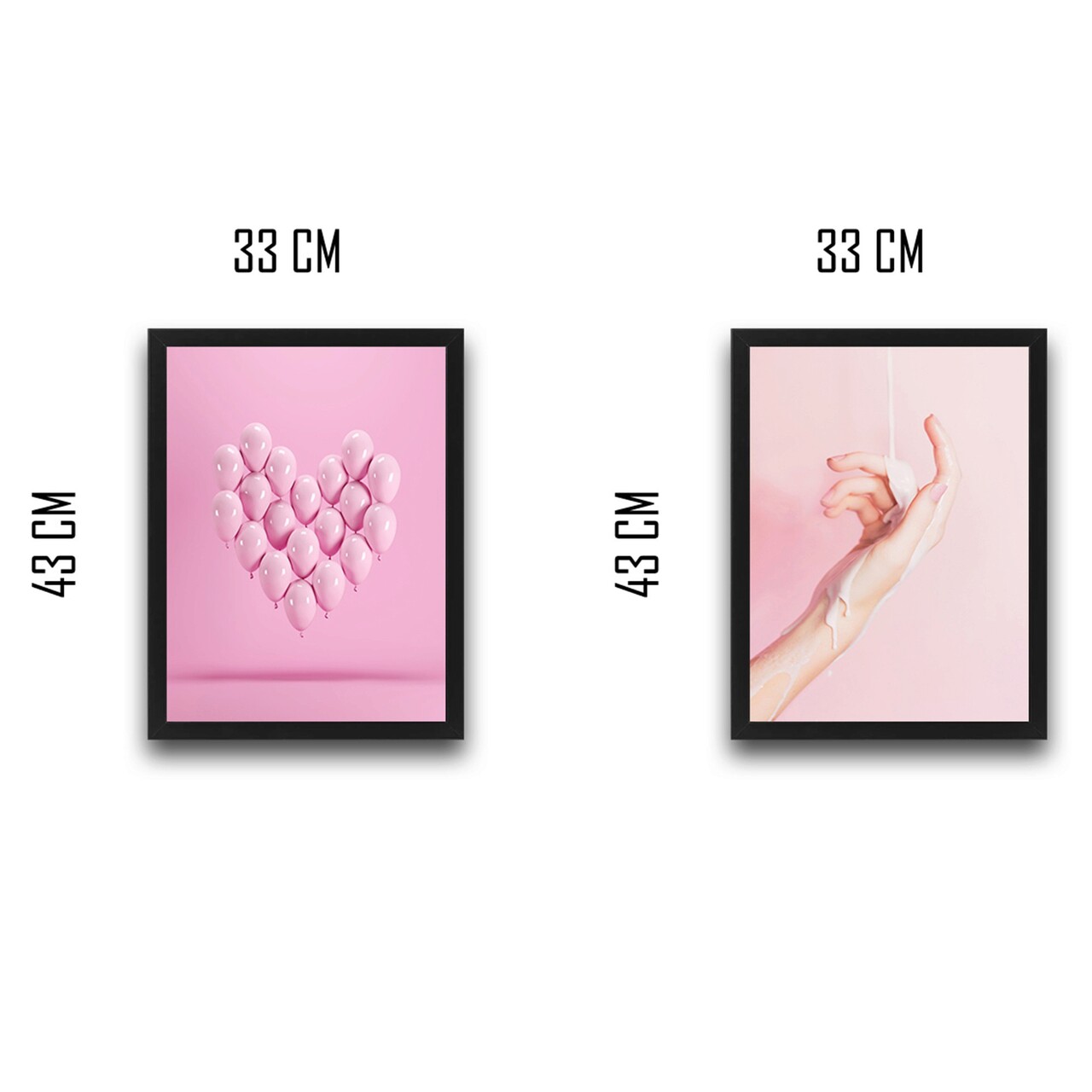 Set 2 tablouri decorative, Pink Balloon Set, PAL, Hartie, Multicolor