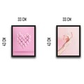 Set 2 tablouri decorative, Pink Balloon Set, PAL, Hartie, Multicolor