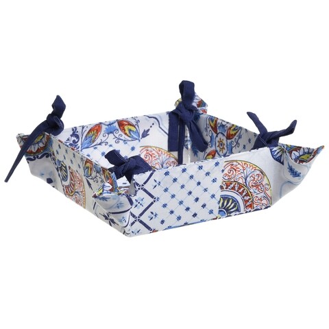 Cos pentru paine White Blue, InArt, bumbac, 34x34 cm