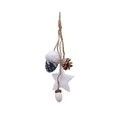 Decoratiune pentru brad Bunch w pinecone, Decoris, 10x32 cm, poliester, alb/albastru
