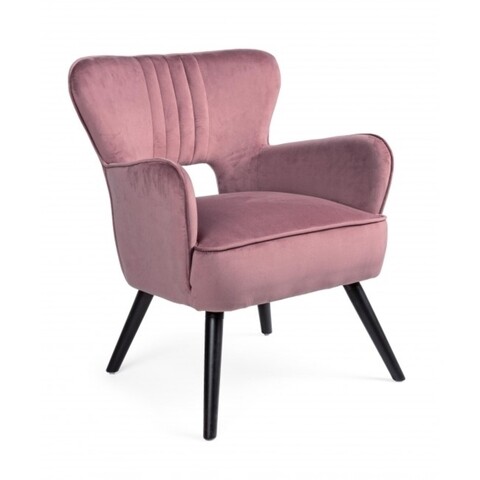 Scaun, Adila, Bizzotto, 72x68x88 cm, lemn de fag/catifea, roz pudra 72x68x88