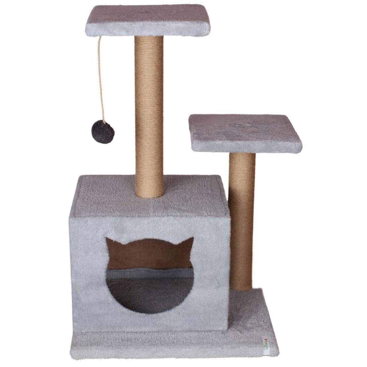 Casă pentru pisici, Paws & Whiskers, Lotti, MATERIAL TEXTIL WELSOFT, Gri