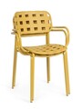 Scaun pentru gradina Clover, Bizzotto, 52x54x80 cm, otel tratat pentru exterior, ocru
