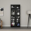 Dulap multifunctional, Miwood, Lucas Glass 1600-92, Negru