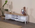 Comoda TV, Wolina, Mount, 55x180x41 cm, MDF , Alb / Stejar