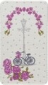 Covoras de baie Vintage Bike, Confetti, 80x140 cm, roz inchis
