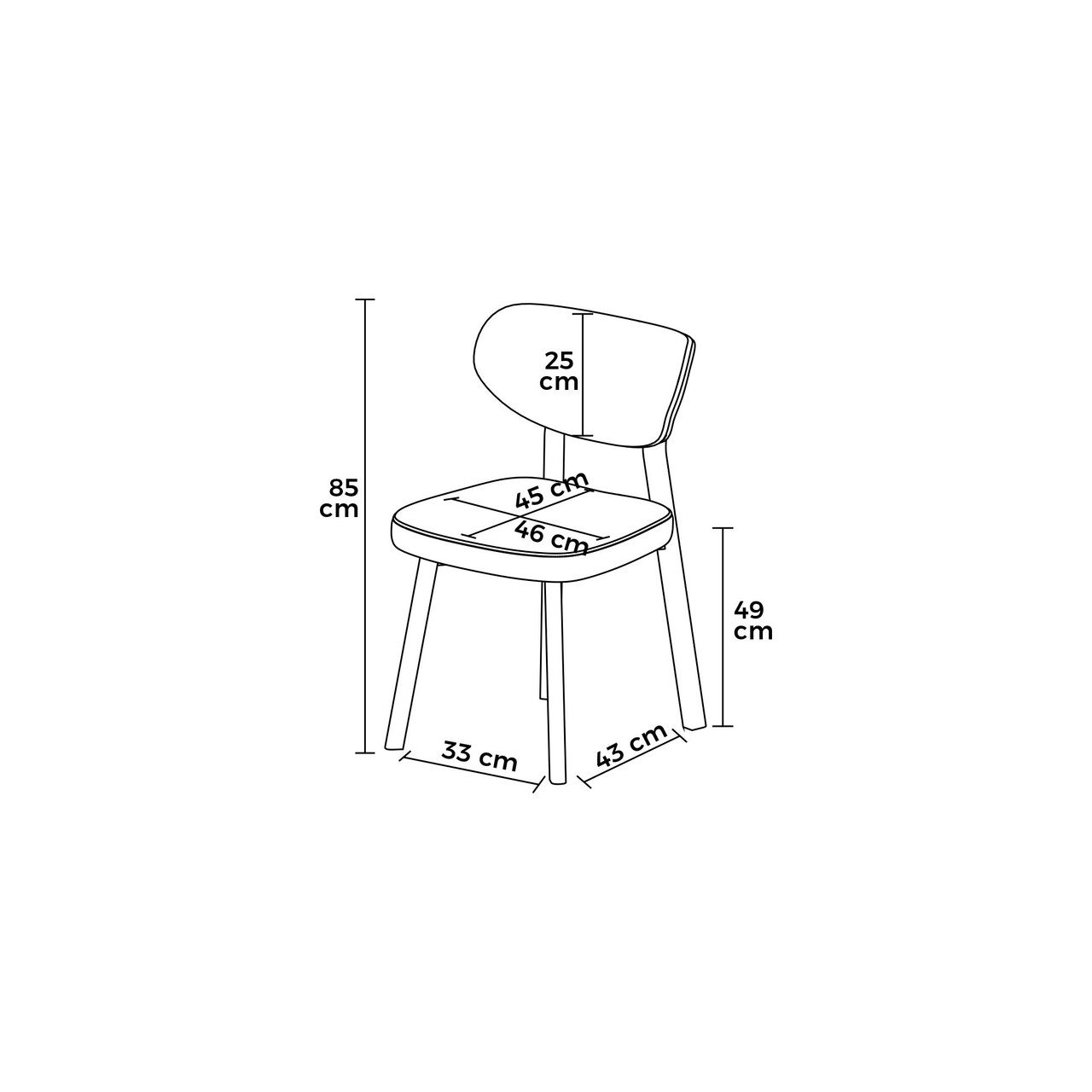 Set scaune 6 piese, Hanah Home, Toldy, Negru/Maro - view 3