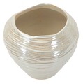 Vaza decorativa Round, Mauro Ferretti, 22x20 cm, ceramica, perla