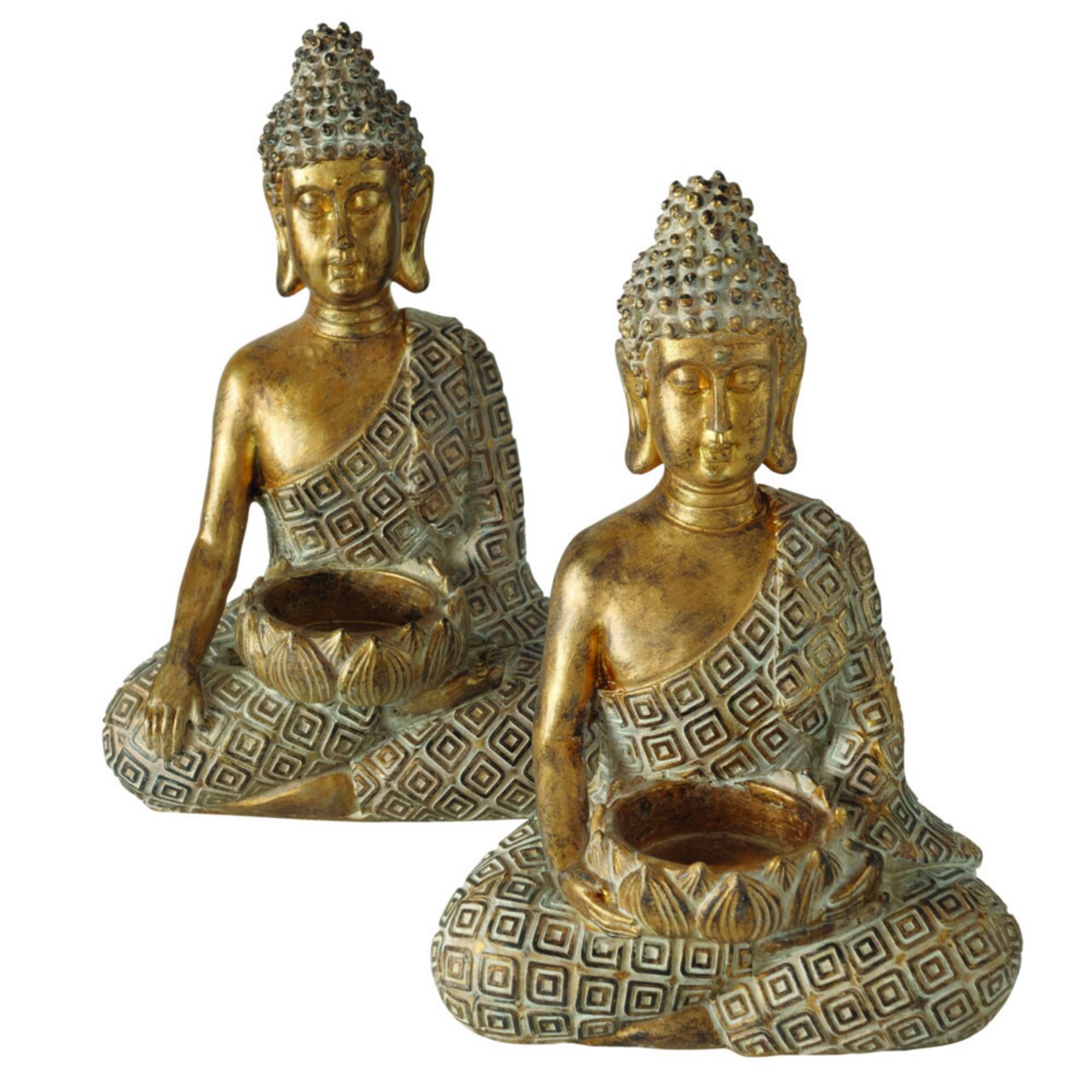 Suport Pentru Lumanari Buddha Makia V2, Boltze, 14x10x21 Cm, Polirasina