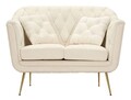 Canapea 2 locuri cu perne decorative Budapest, Mauro Ferretti, 130x83x91 cm, fier/poliester, crem