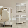 Masuta de cafea in forma de C, cu roti, Vasagle, 55x24x66 cm, max 50 kg, PAL/otel, crem/alb