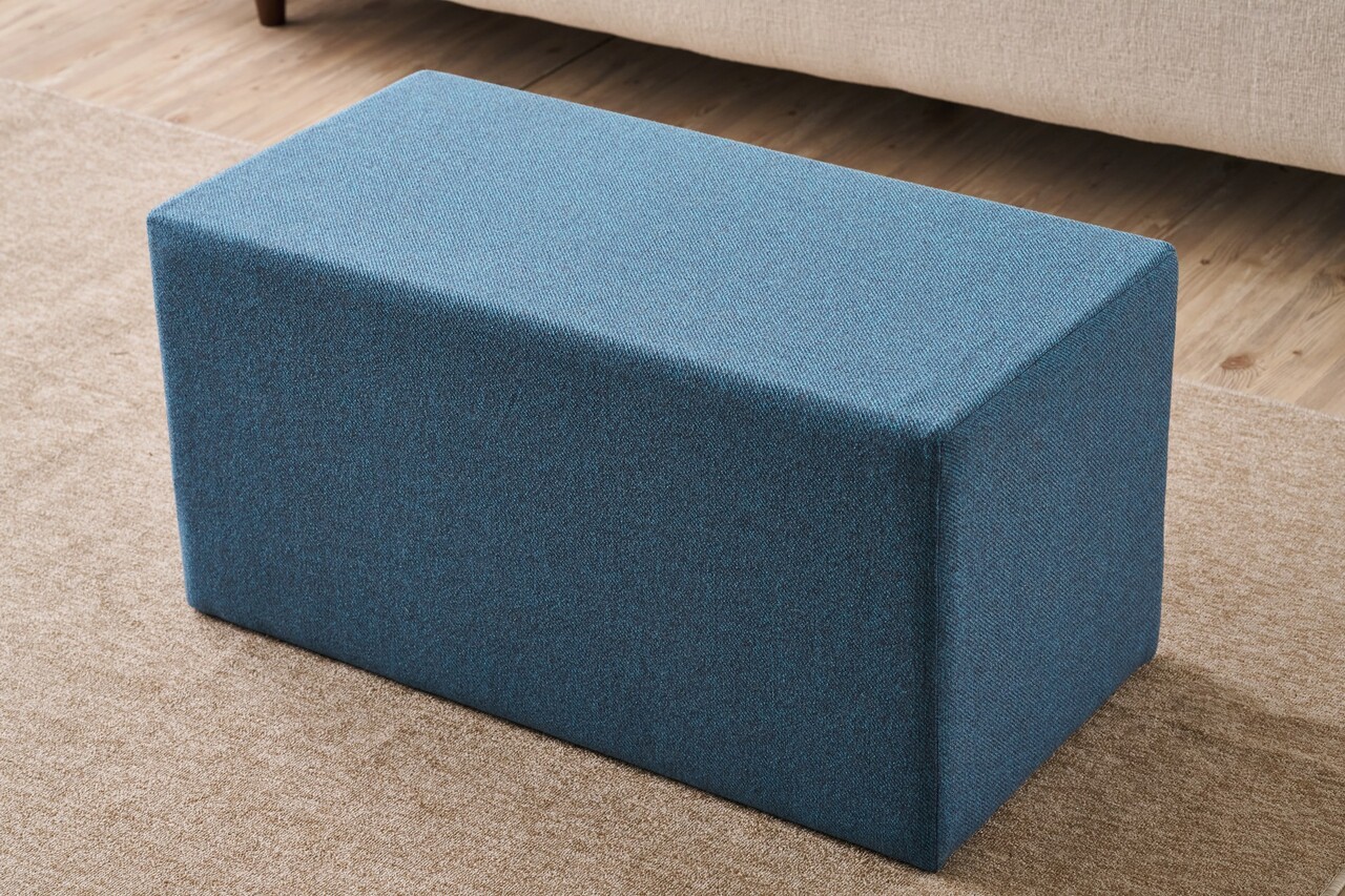 Taburet, Atelier del Sofa, 825BLC5136, Lemn, Albastru - view 2