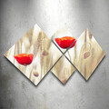 Set 4 tablouri decorative, 4MDF4777109, MDF, Imprimat UV, Multicolor