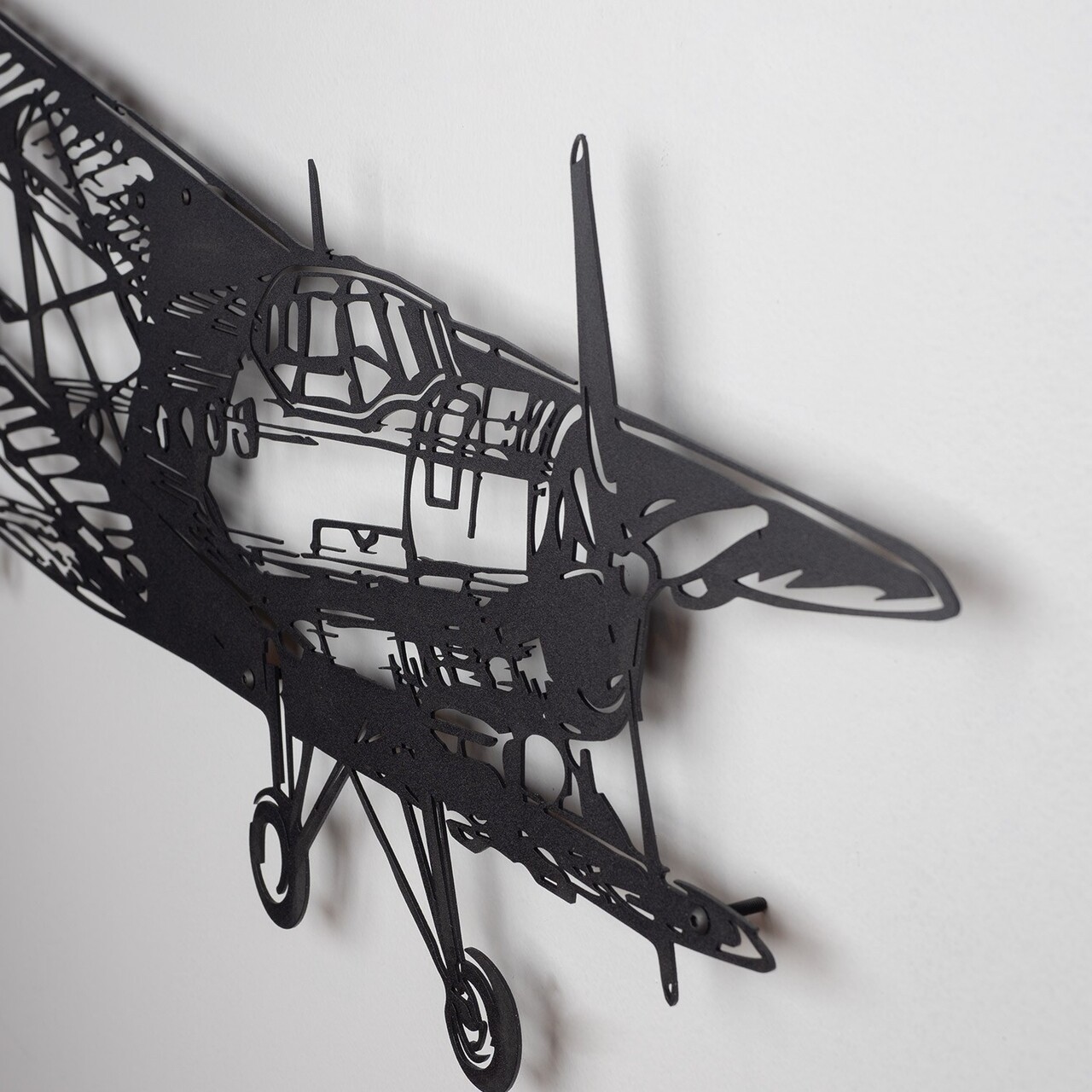 Decoratiune de perete, Airplane, Dimensiune: 39 x 74 cm (1 bucată), Negru - view 4
