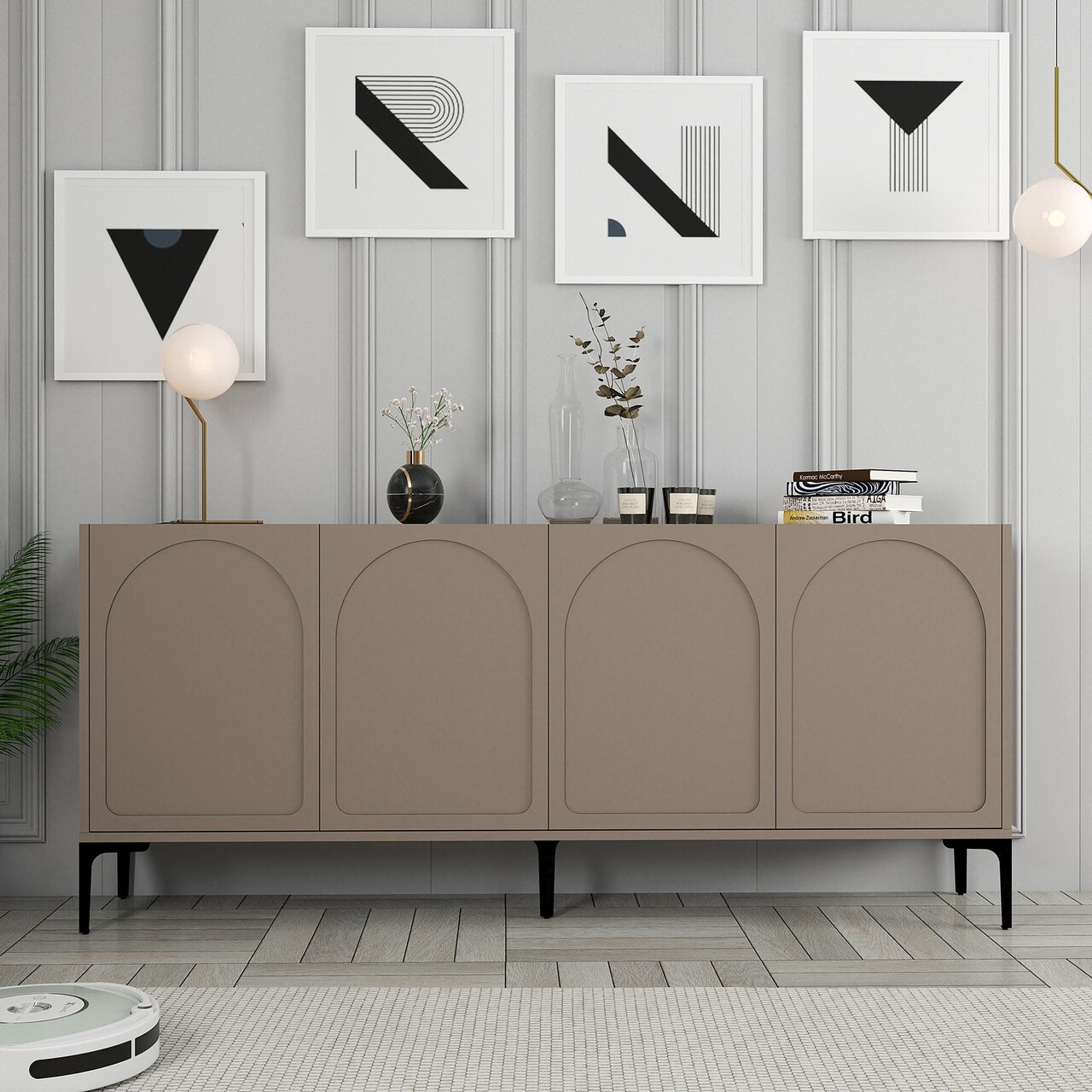Consola, Hommy Craft, Lyon 79, 180x79x35 cm, PAL, Atlas / Negru - 1 | YEO