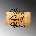 Decoratiune de perete, Home Sweet Home, 50% lemn/50% metal, Dimensiune: 58 x 48 x 3 cm, Negru