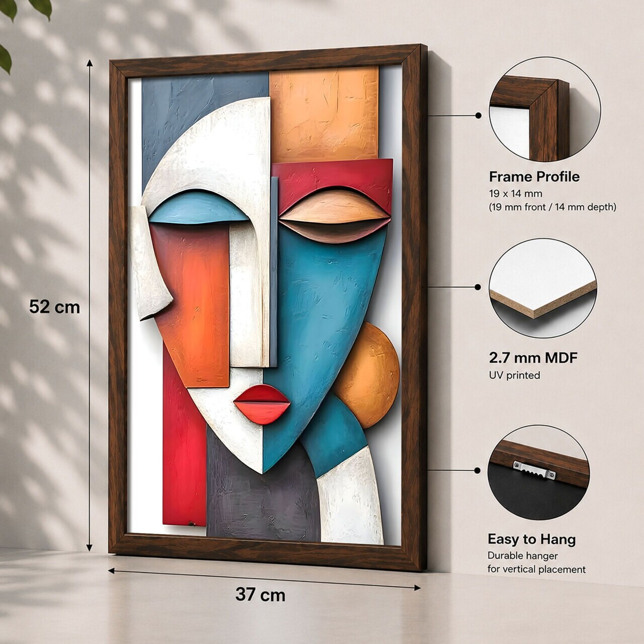 Tablou decorativ, 3752KACT-011, Fundal: 100% MDF (Grosime: 2,7 mm) Vopsire: Imprimare UV, Multicolor — imaginea 2