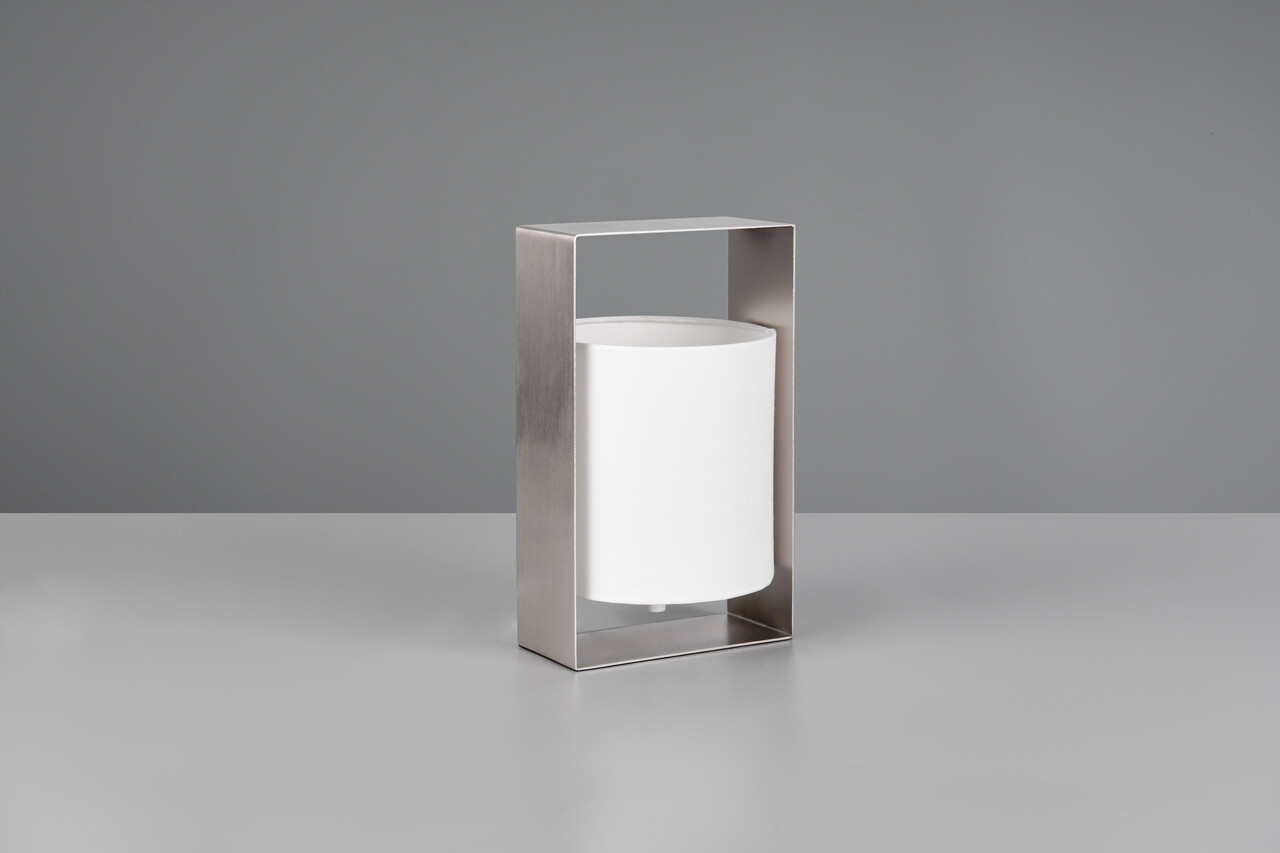 Lampa de masa Pail, RL, 16x15x27 cm, 10W, 1x E27, metal, nichel mat