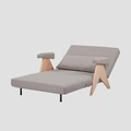 Canapea extensibila 1 loc Calore, Homla, 117x90x82 cm, lemn/poliester, bej/natur