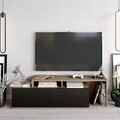 Comoda TV, Decorotika, Nexera, 149.8 x 42.9 x 35.3 cm, pal melaminat, nuc/negru