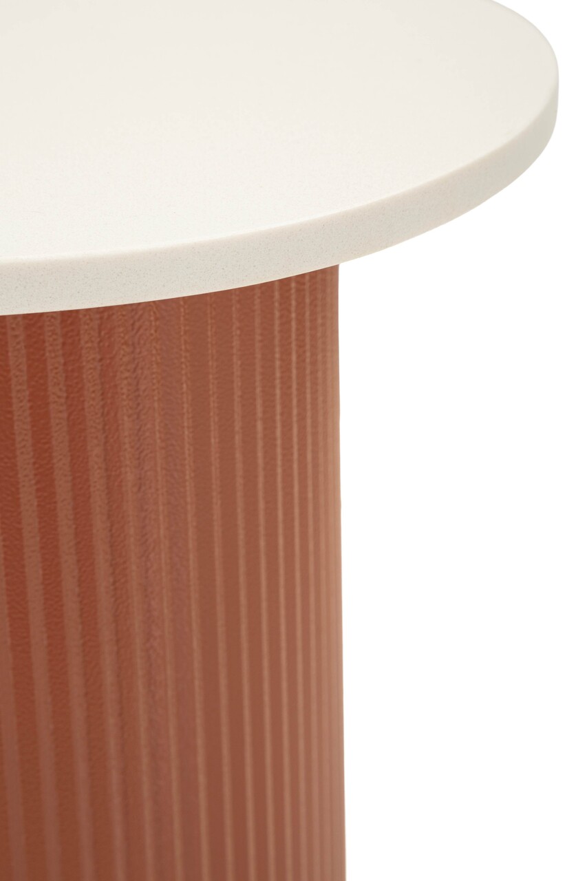 Masuta de cafea, Mauro Ferretti, Frankfurt, 35x37x53 cm, metal/MDF/marmura artificiala, rosu/alb - view 5