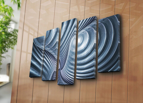 Set 5 tablouri decorative, 5PATK-245, Canvas, 19 x 70 cm, Multicolor Canvart