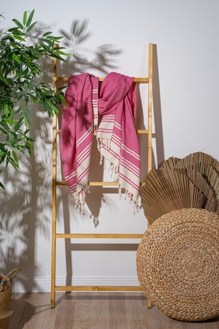 Prosop de plaja, PestemalLand, New Diamond, Bumbac;Poliester, Fucsia