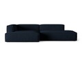 Coltar modular stanga 4 locuri, Nuria-88, Micadoni Home, 312x147x72 cm, catifea, albastru inchis