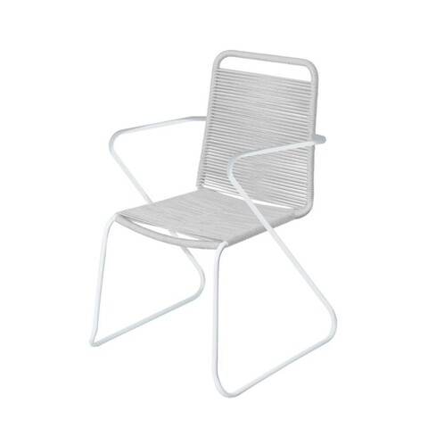 Scaun pentru gradina Antea, 53 x 53 x 88 cm, otel/sfoara, gri deschis Gradina