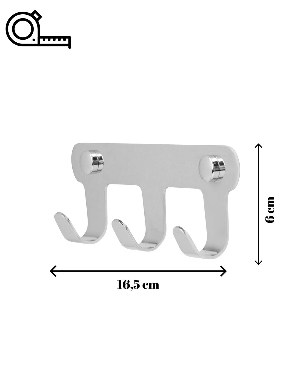 Cuier de perete, Hanah Home, Smart 3, 16.5x6x3 cm, Inox, Crom - view 5