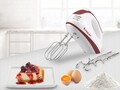 Mixer de mana Beper, 300W, 5 viteze+Turbo, 19.5x7x14 cm, inox, alb/rosu