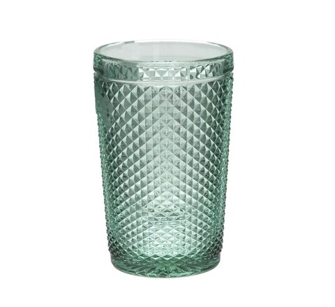 Set 6 pahare de apa, InArt, 327 ml, sticla, albastru