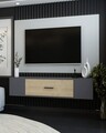 Comoda TV, Olivia, Kodaks, Stejar antracit / safir