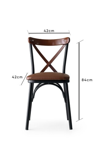 Set 4 scaune, Nmobb, Ekol 1332, 42 x 84 x 42 cm, metal, maro