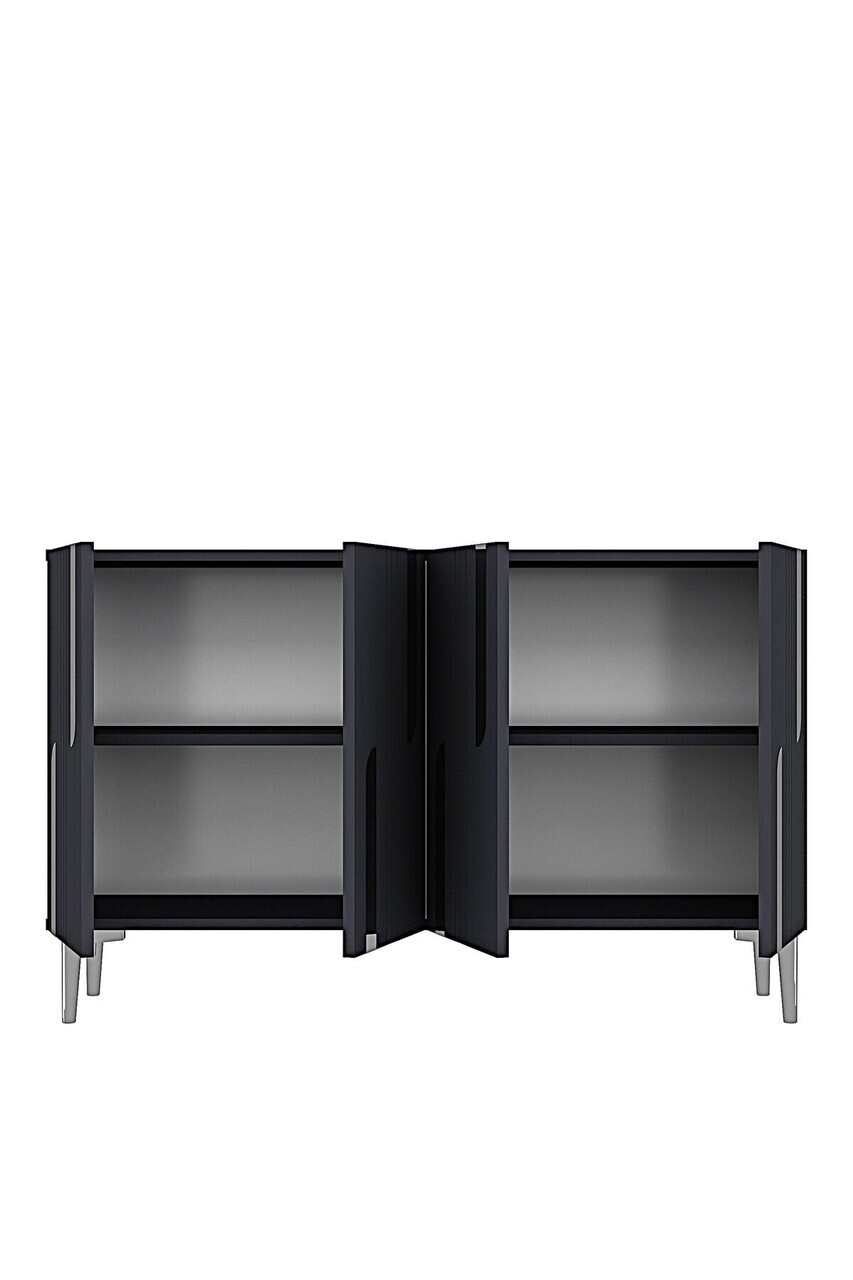 Consola, Hanah Home, Nota 120, 120x75x32 cm, Antracit / Argintiu — imaginea 6