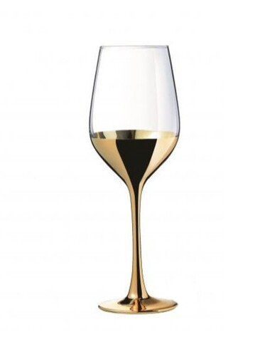 Set 4 pahare pentru vin, Luminarc, Electric Gold, 350 ml, sticla