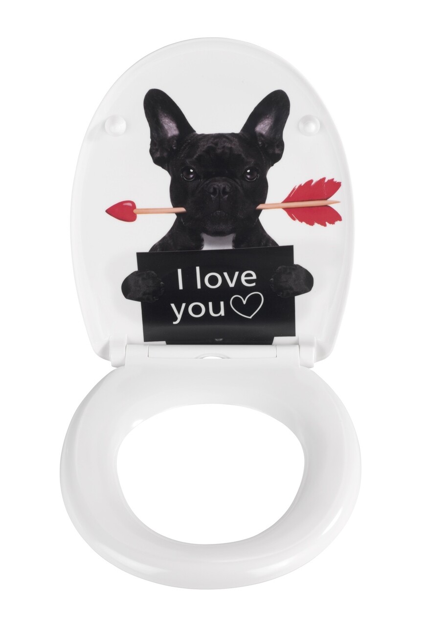 Capac de toaleta cu sistem automat de coborare, Wenko, Guilty Dog, 38 x 45 cm, duroplast, multicolor - 1 | YEO