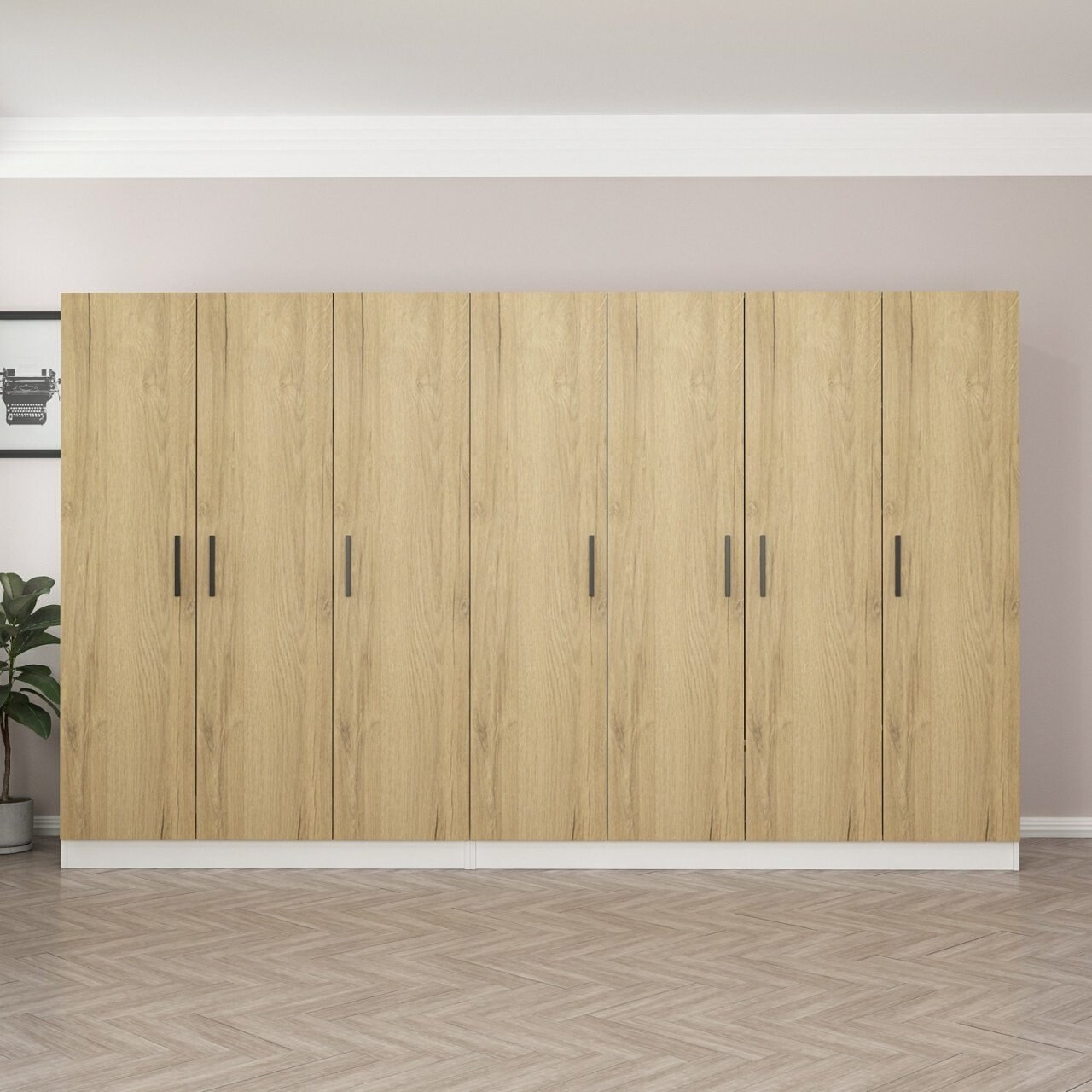 Dulap pentru haine, Minerva, Kale, 315x210x52 cm, PAL, Maro - 1 | YEO