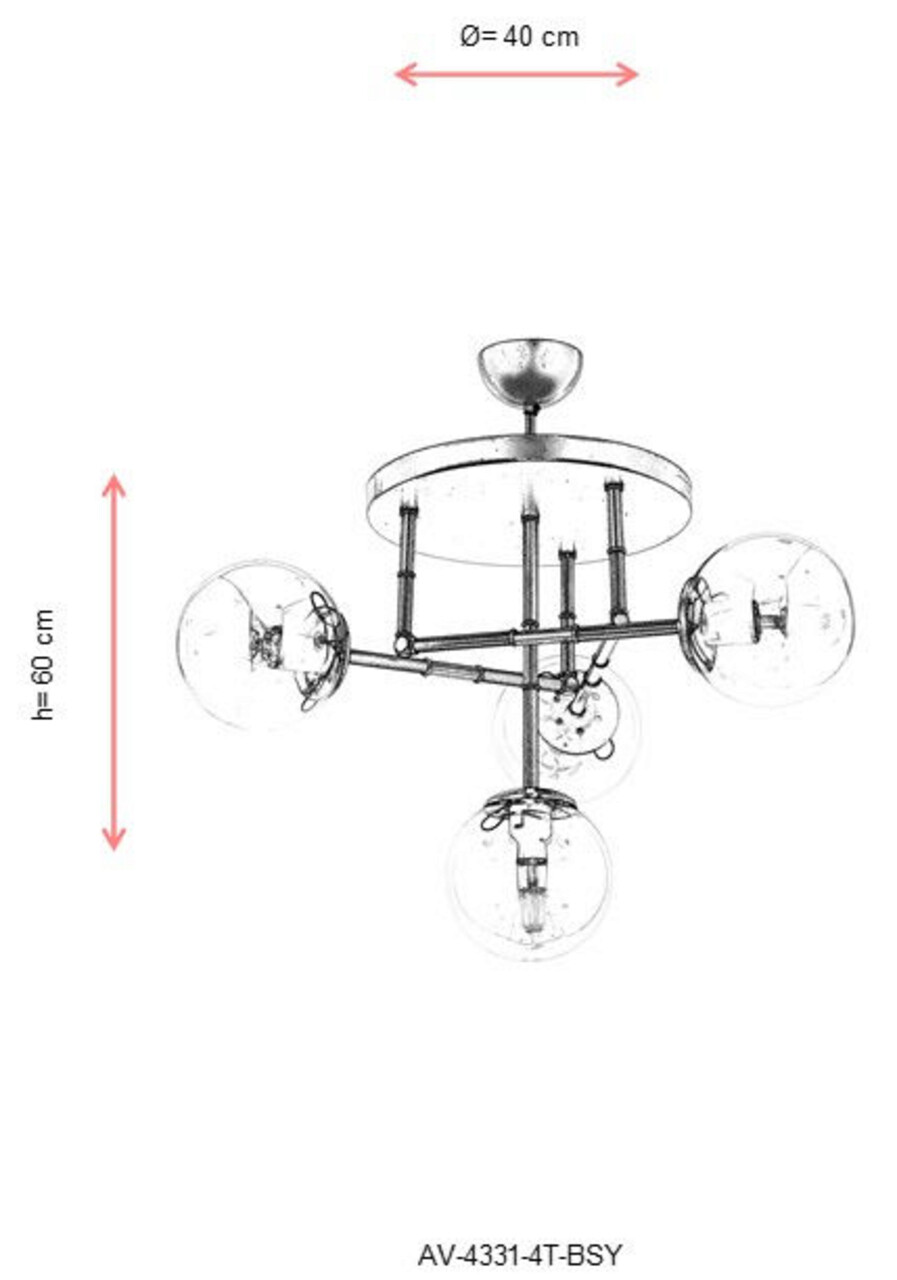 Lustra, Avonni, 683AVN1324, Metal, Negru