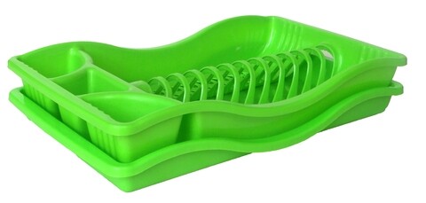 Scurgator de vase cu tava Vanora, 45 x 27 cm, plastic, verde