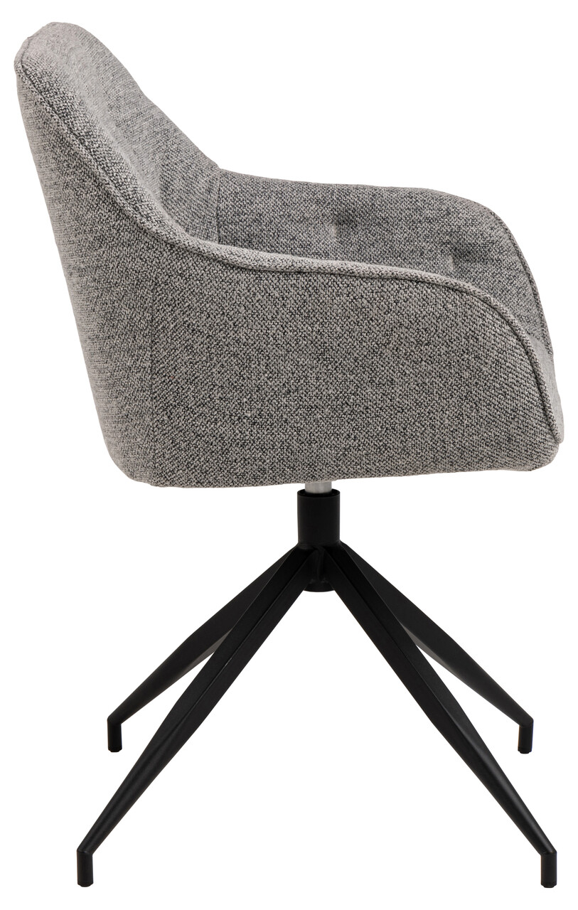 Scaun Brooke, Actona, 57x54.5x82 cm, rotativ, tesatura Boucle/otel, gri - view 6