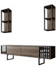 Set mobilier living, Bexley, Chrome Line Set, PAL, Nuc / Negru