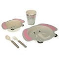 Set de masa pentru copii, 5 piese, Versa, Elephant, fibra de bambus, multicolor