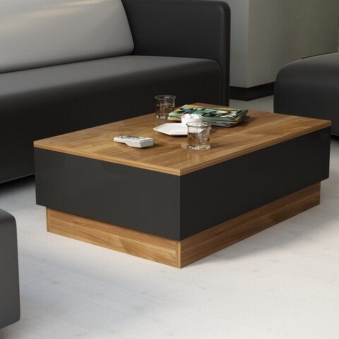 Masuta de cafea alsace1, gauge concept, 90x60x32 cm, aluna/negru