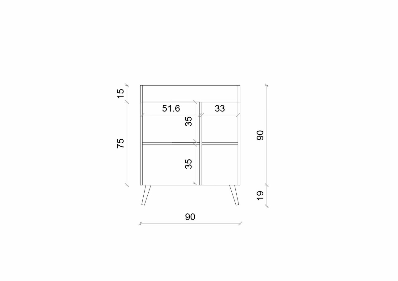 Dulap de bar pentru cafea, Hanah Home, Magnetar, 90x109x40 cm, MDF, Negru - view 5