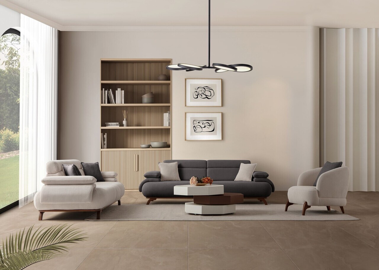 Canapea 3 locuri, Atelier del Sofa, 752EST1146, Lemn de carpen/PAL melaminat, Antracit - view 5