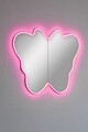 Oglinda cu Iluminare Led, Mirrorland, Butterfly Silver, Oglindă indestructibilă cu obturator, Roz