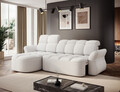 Coltar extensibil stanga 3 locuri ELTAP, Beneth, 301x185x115 cm, lemn/poliester, alb
